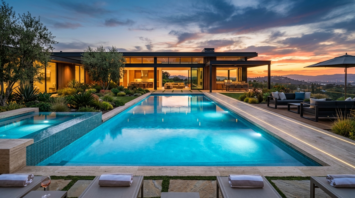 Luxury Pool Sunset